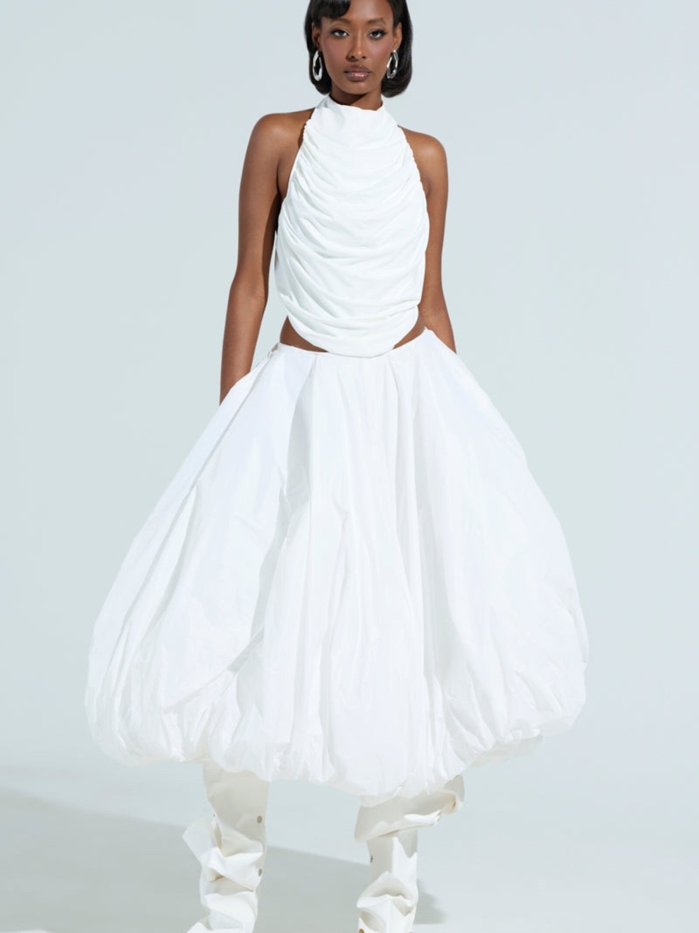 White Full Bubble Skirt